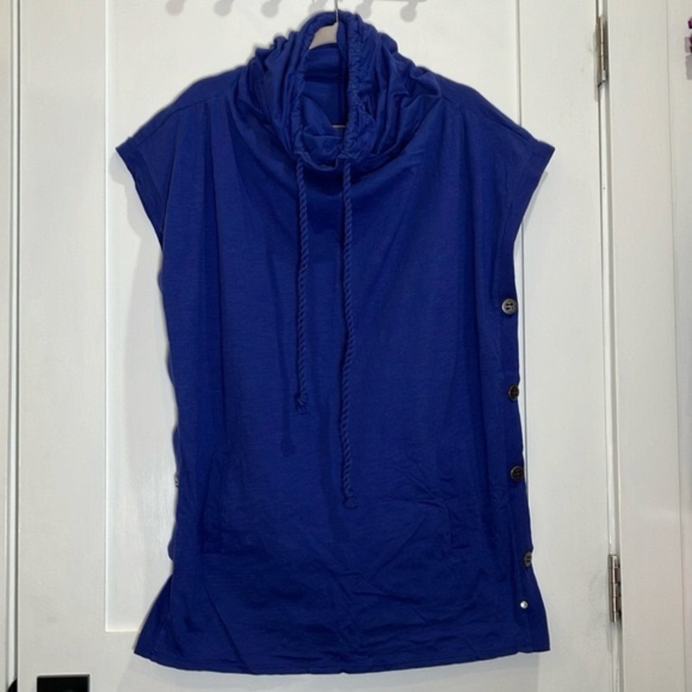 Womens size large Neon Buddha Blue Cowl Neck after swim beach Tunic